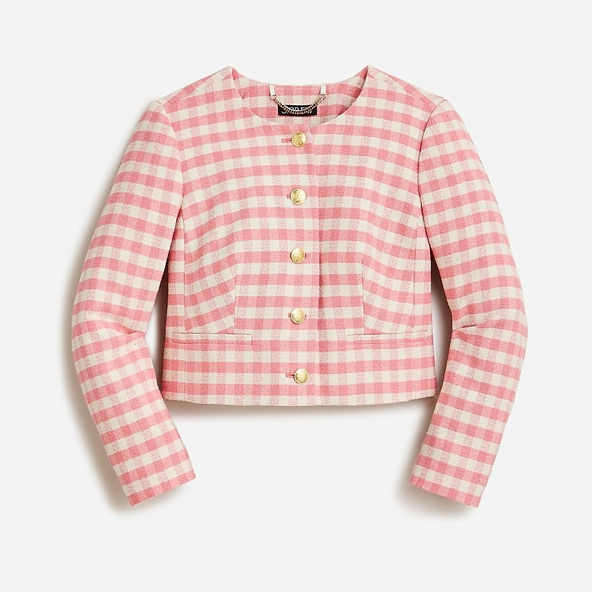 Louisa lady jacket in gingham terry tweed | J. Crew US