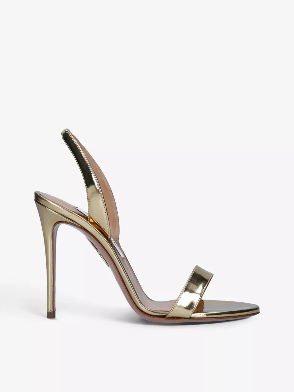 So Nude metallic leather heeled sandals | Selfridges