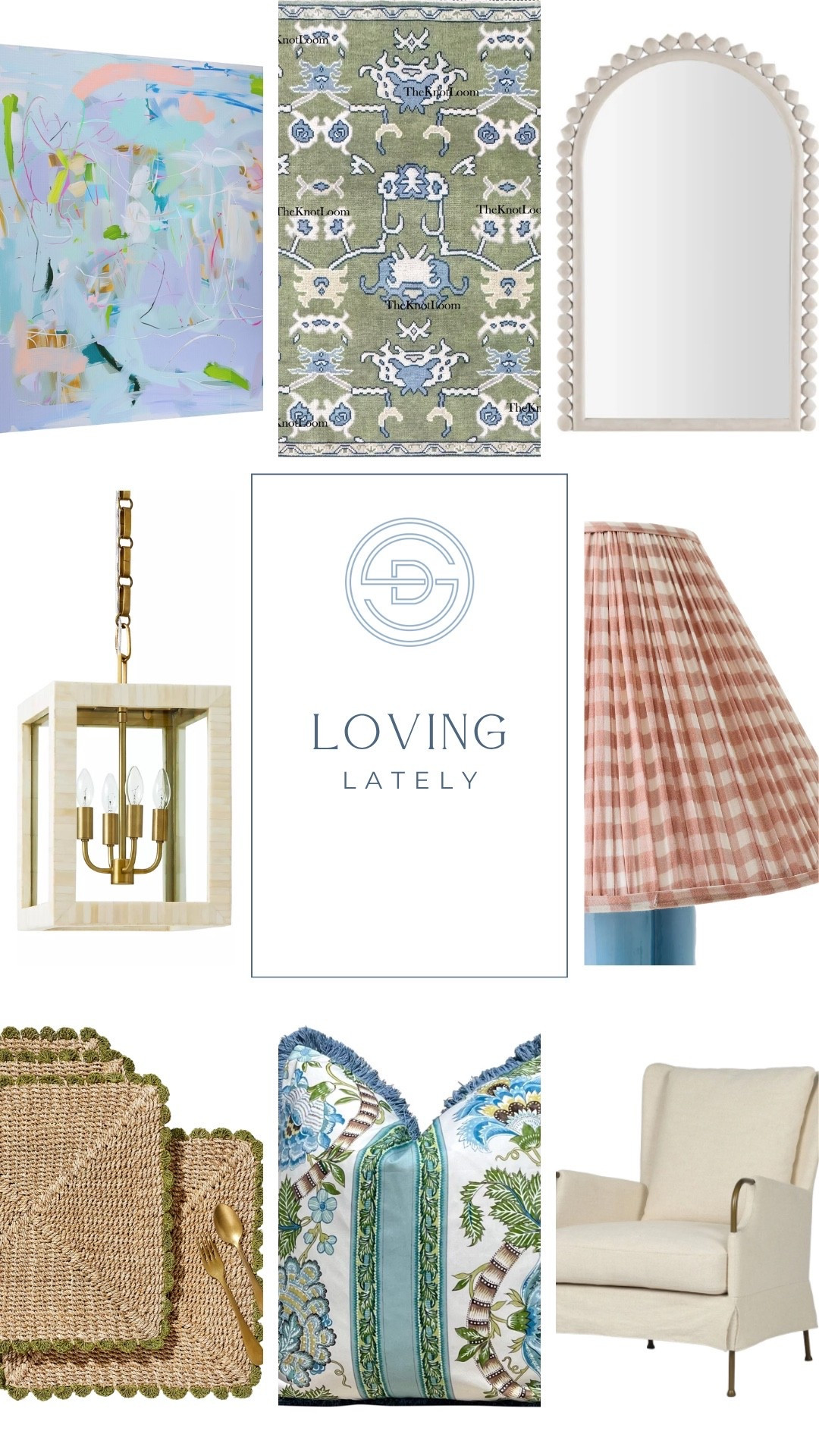 Loving these classic and colorful home decor finds! Adding a pop of color and to any space will bring it to life! 

Colorful abstract art, green and blue oushak rug, affordable oushak, white mirror, white pendant, pink lampshade, placemat, blue pillow, accent chair, grandmillennial home decor, classic home decor, preppy home decor

#LTKSaleAlert #LTKHome