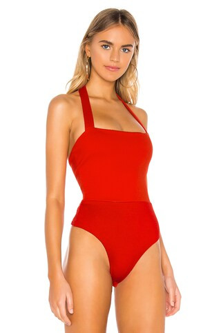 superdown Reece Halter Bodysuit in Red from Revolve.com | Revolve Clothing (Global)