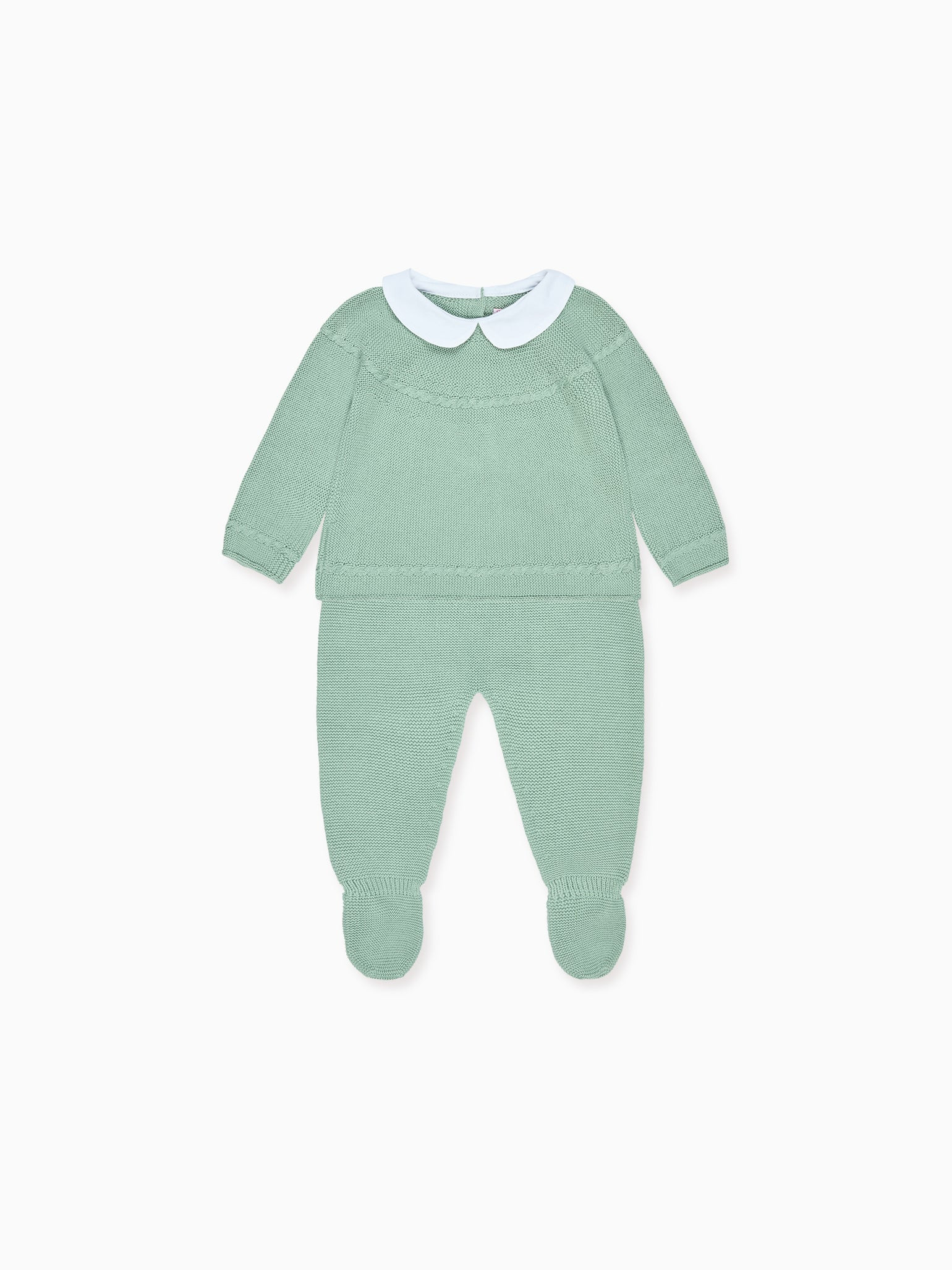Sage Dali Cotton Baby Knitted Set | La Coqueta (US)