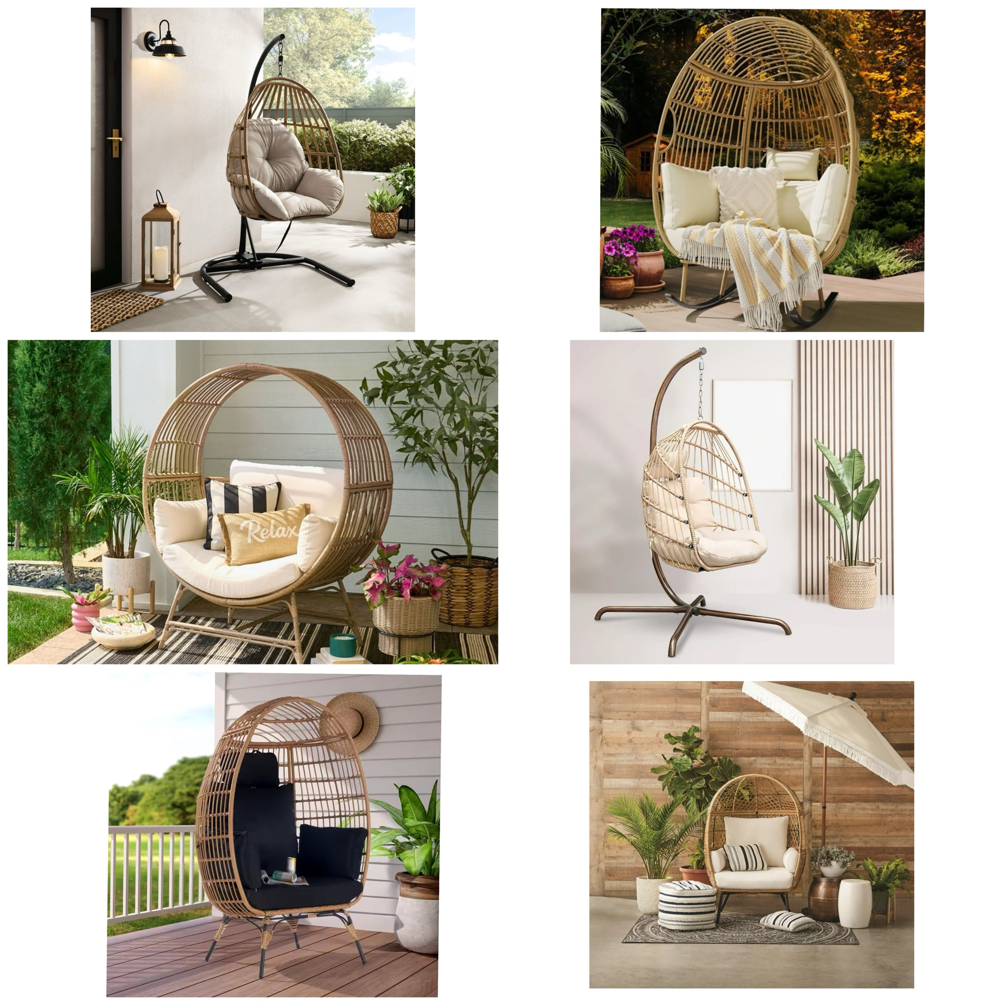 Affordable egg chairs! Cuddle up with a book in your cozy chair! 

#patiofurniture #eggchair #deckfurniture 

#LTKsalealert #LTKhome #LTKSeasonal