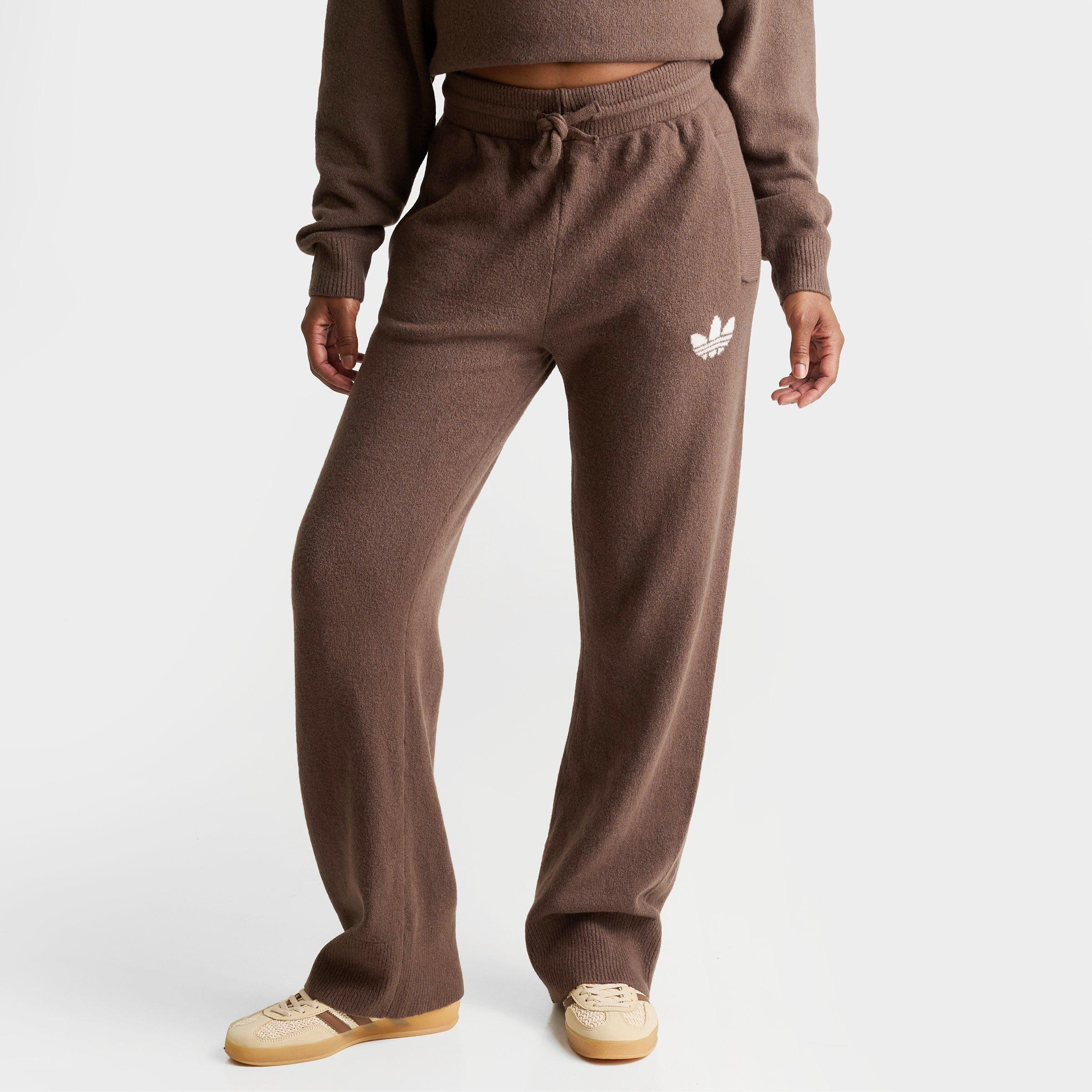 adidas Women's Originals Essentials Knitted Pants in Earth Strata Size: Large | Finish Line (US)