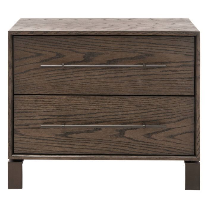 Simmons 2 Drawer Wood Nightstand Dark Walnut - Safavieh | Target