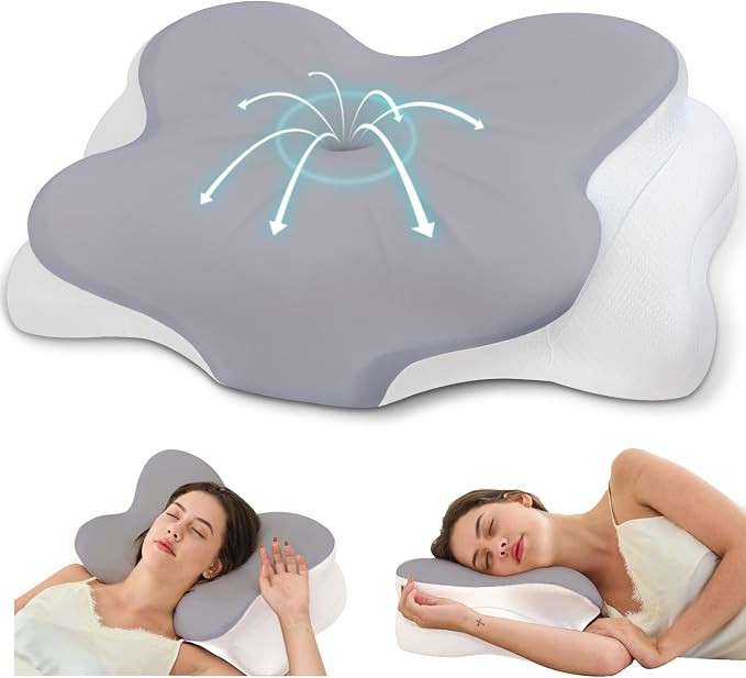 Cervical Neck Pillow, Ergonomic Memory Foam Pillows for Neck Pain Relief with Breathable Pillowca... | Amazon (US)