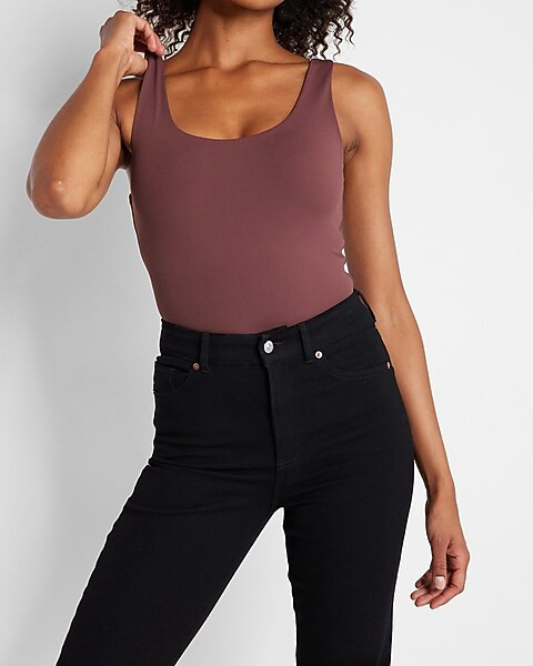 Body Contour Scoop Neck Thong Bodysuit | Express