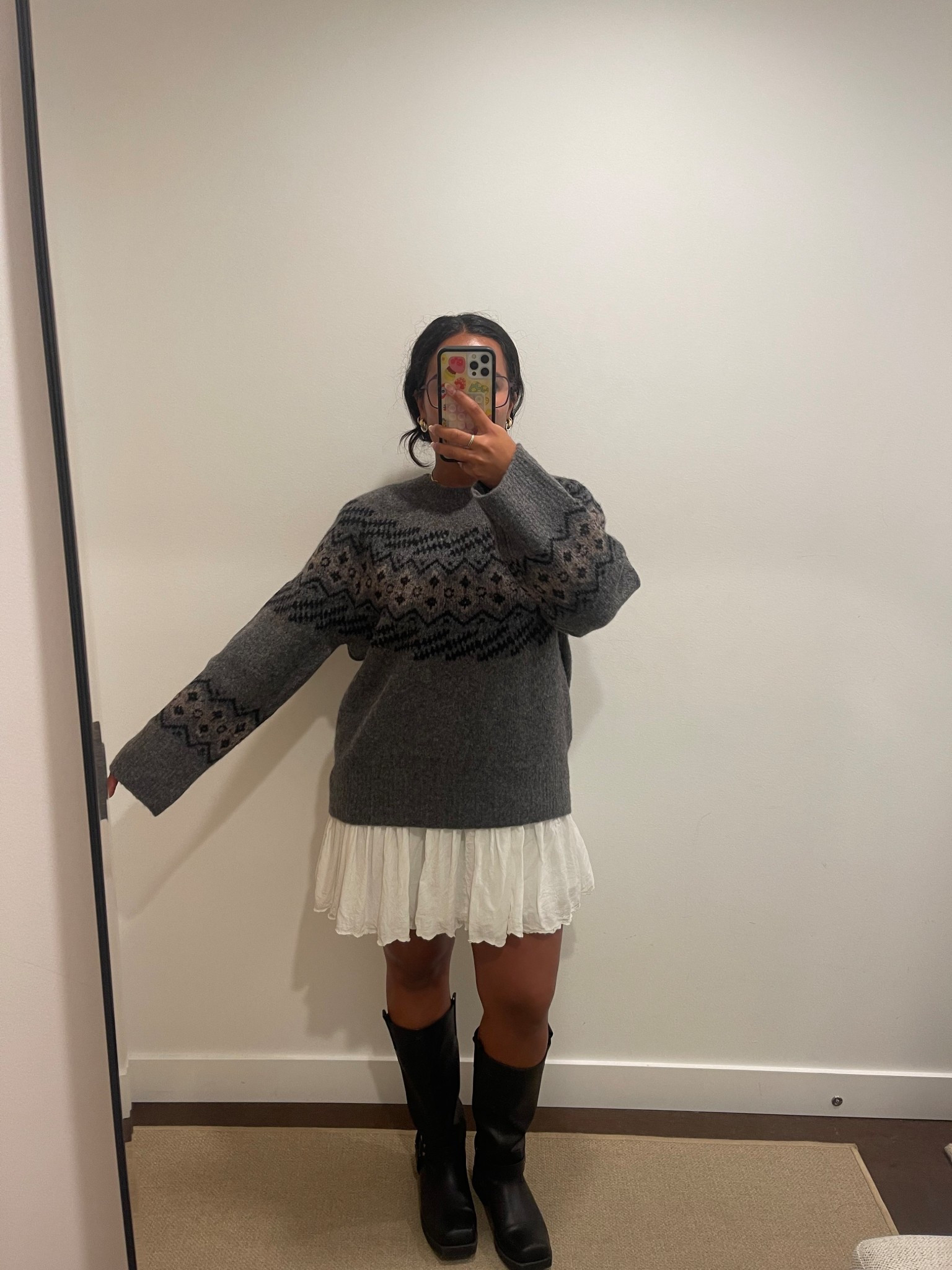 Fall office ootd 🤍 M in the sweater, S in dress 

#aritzia #knitsweater #greyknitsweater #bikerboots #blackboots #fallootd #falloutfit 

#LTKworkwear #LTKcanada #LTKstyletip