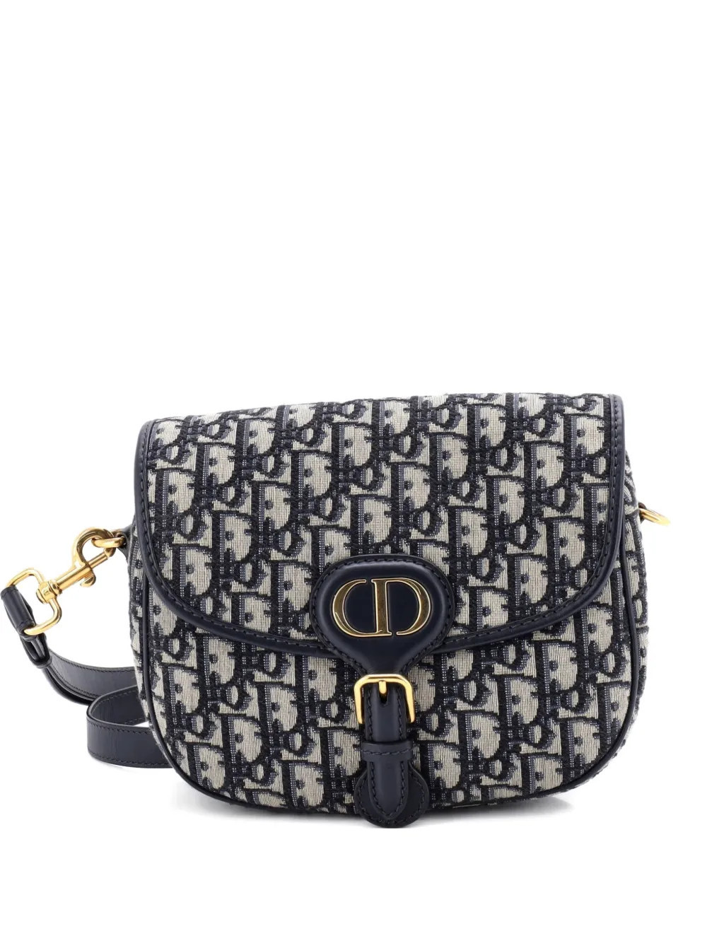 Christian Dior Pre-Owned Bobby Flap Bag Oblique Canvas Medium crossbody bag - Blue | Farfetch Global