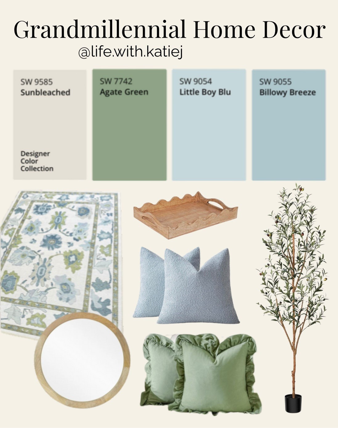 Grand millennial home decor. Home inspiration. Green and blue. Millennial. Preppy. Olive. Wooden. Home design. Home inspiration. Color pallet. Amazon. Walmart. Home decoration. 

#LTKHome