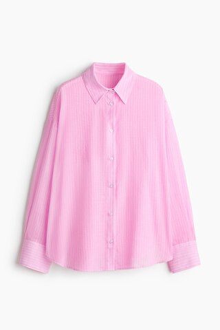H & M - Cotton Beach Shirt - Pink/Pinstriped | H&M (US + CA)
