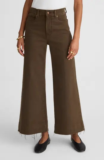 Madewell The Flare Wide Leg Crop Jeans in Dark Mocha at Nordstrom Rack, Size 26 | Nordstrom Rack