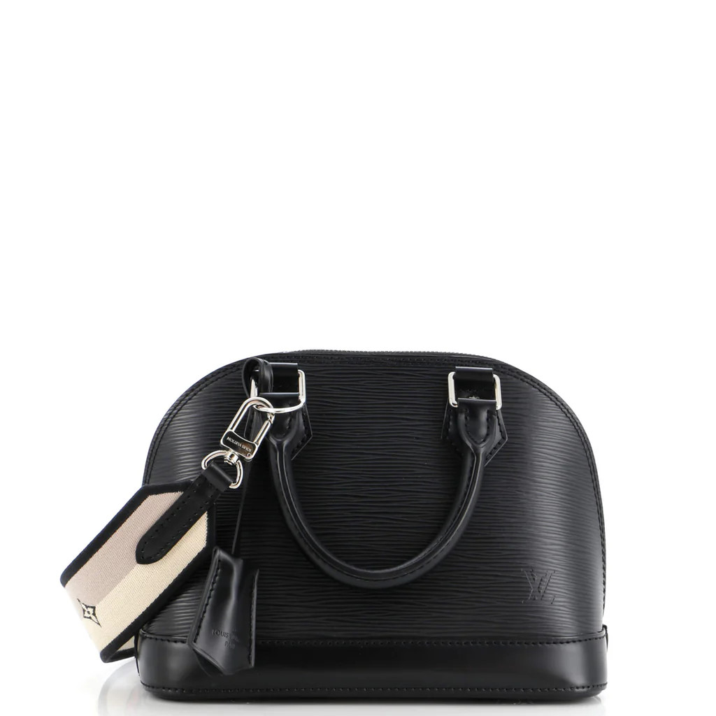 Alma Handbag Epi Leather with Logo Jacquard Strap BB | Rebag