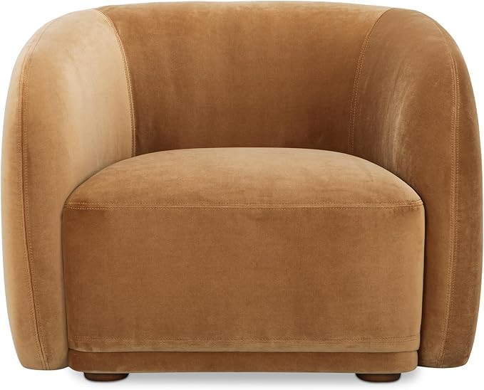 Eowyn Accent Chair, Vintage-Inspired Bouclé Upholstery, Solid Rubberwood Legs, Plush Curved Back... | Amazon (US)