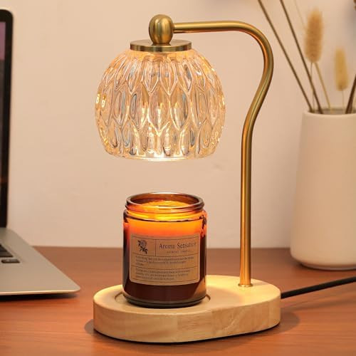 Candle Warmer Lamp, Vintage Crystal Candle Wax Warmer with Dimmer,Hight/Heat Adjustable,1-5H Time... | Amazon (US)