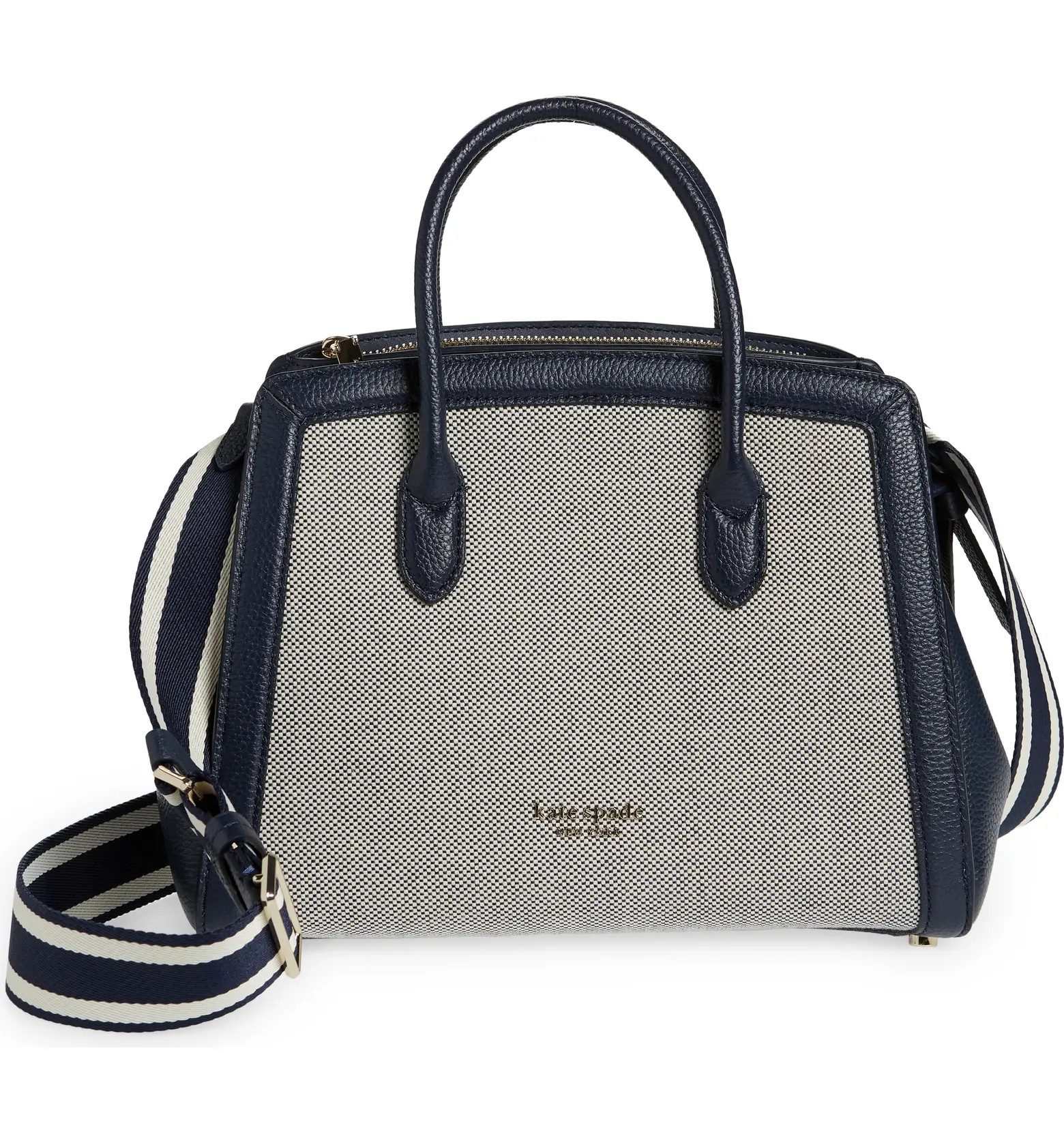 kate spade new york knott medium woven canvas satchel | Nordstrom | Nordstrom