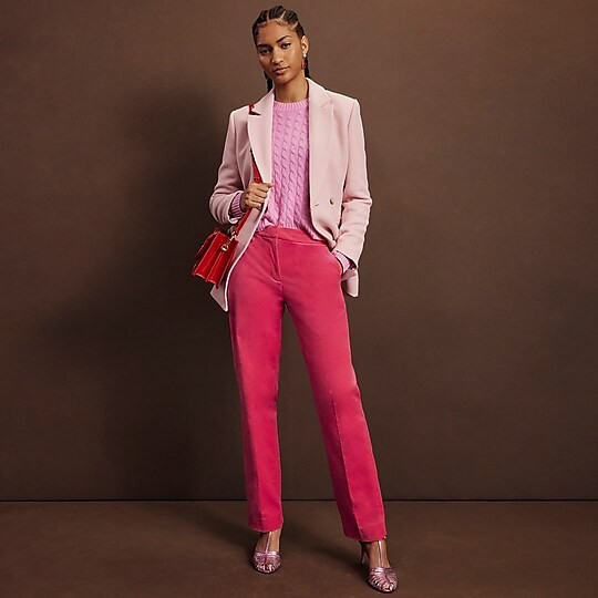 Full-length Kate straight-leg pant in stretch velvet | J. Crew US