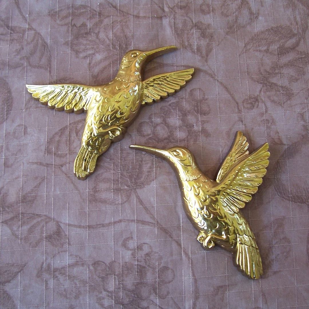 Vintage set of 2 gold 1985 Homco hummingbirds wall décor.  T077-1. | Etsy (US)