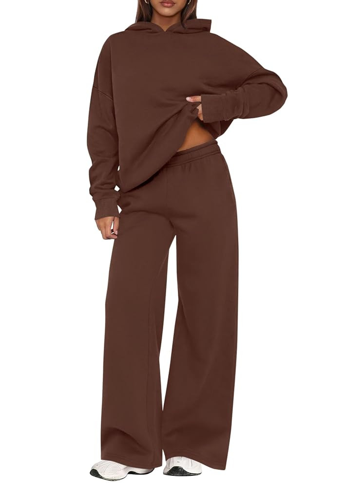 PRETTYGARDEN Womens Sweatsuits 2 Piece Set 2025 Casual Winter Long Sleeve Hoodie Loose Wide Leg S... | Amazon (US)