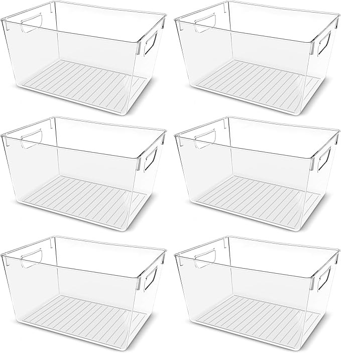 Utopia Kitchen Clear Pantry Organizers and Storage Bins 6 Pack, Large Clear Storage Bins for Pant... | Amazon (US)