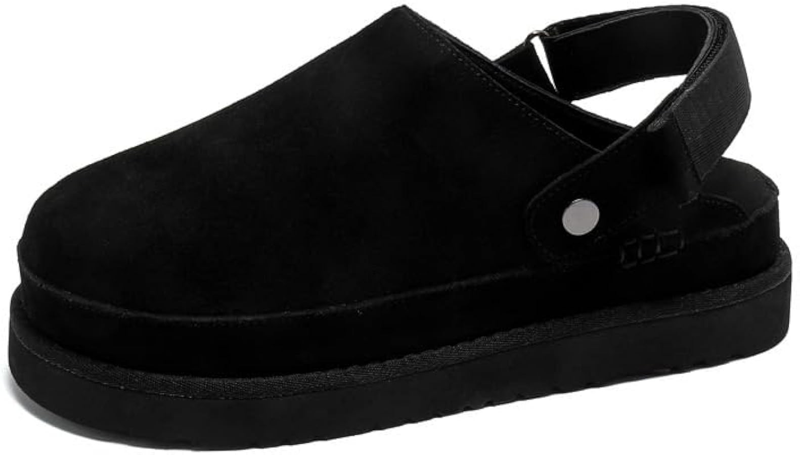 Womens Clog Platform Mules Clogs with Back Strap Women Suede Slipper Fall Shoes | Amazon (US)