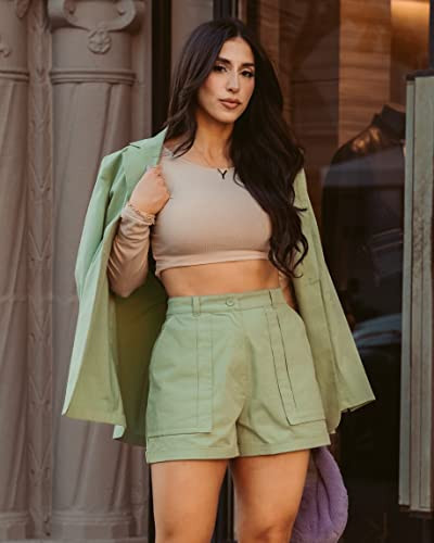 The Drop Women's Quiet Green Shorts with Oversized Pockets by @yvetteg23, 3X, Plus Size | Amazon (US)