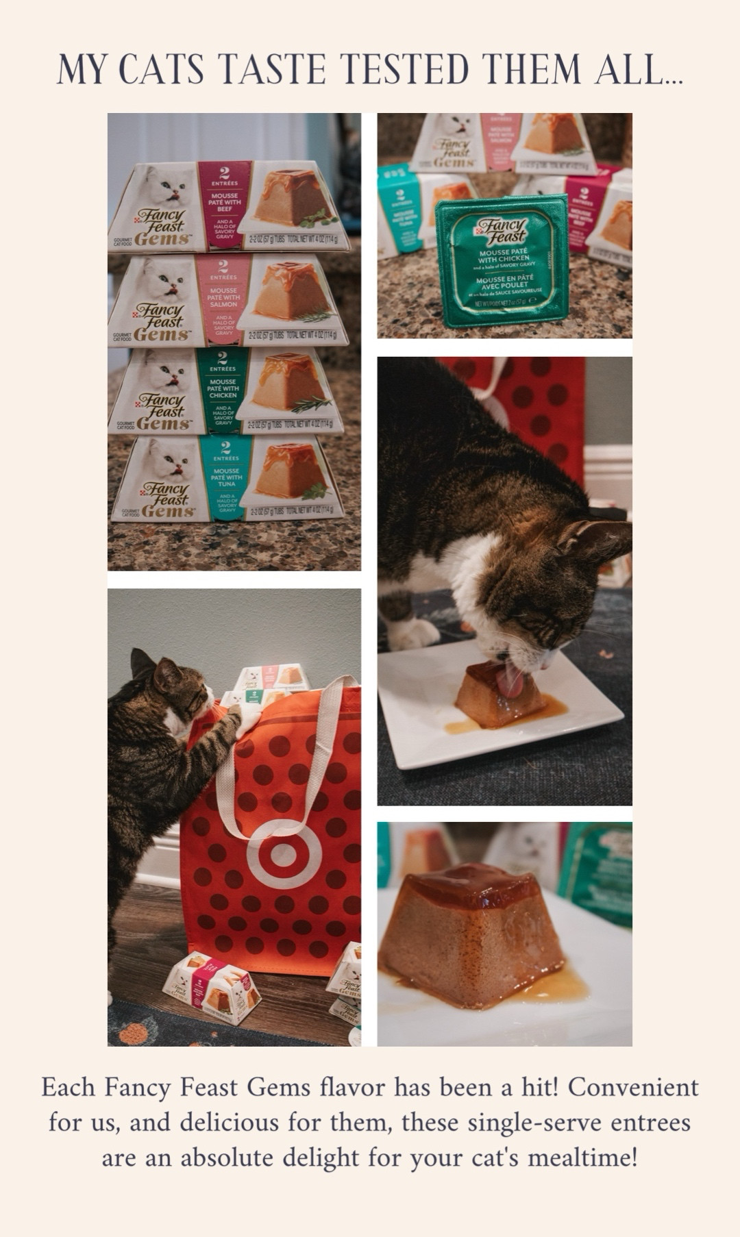 #ad After taste testing each of the recipes, each Fancy Feast Gem flavor has been a hit with my cats! Convenient for us, and delicious for them, these single-serve entrees are an absolute delight for your cat’s mealtime. Sold in convenient two-packs from Target, Fancy Feast Gems provide a delicious, mess-free dining experience with every meal you serve your cat. Shop the Fancy Feast Gems from Target, linked just below! @FancyFeastcatfood @target #MyFancyCat #TargetPartner #Target
 

 #LTKFindsUnder50 #LTKPets #LTKFamily