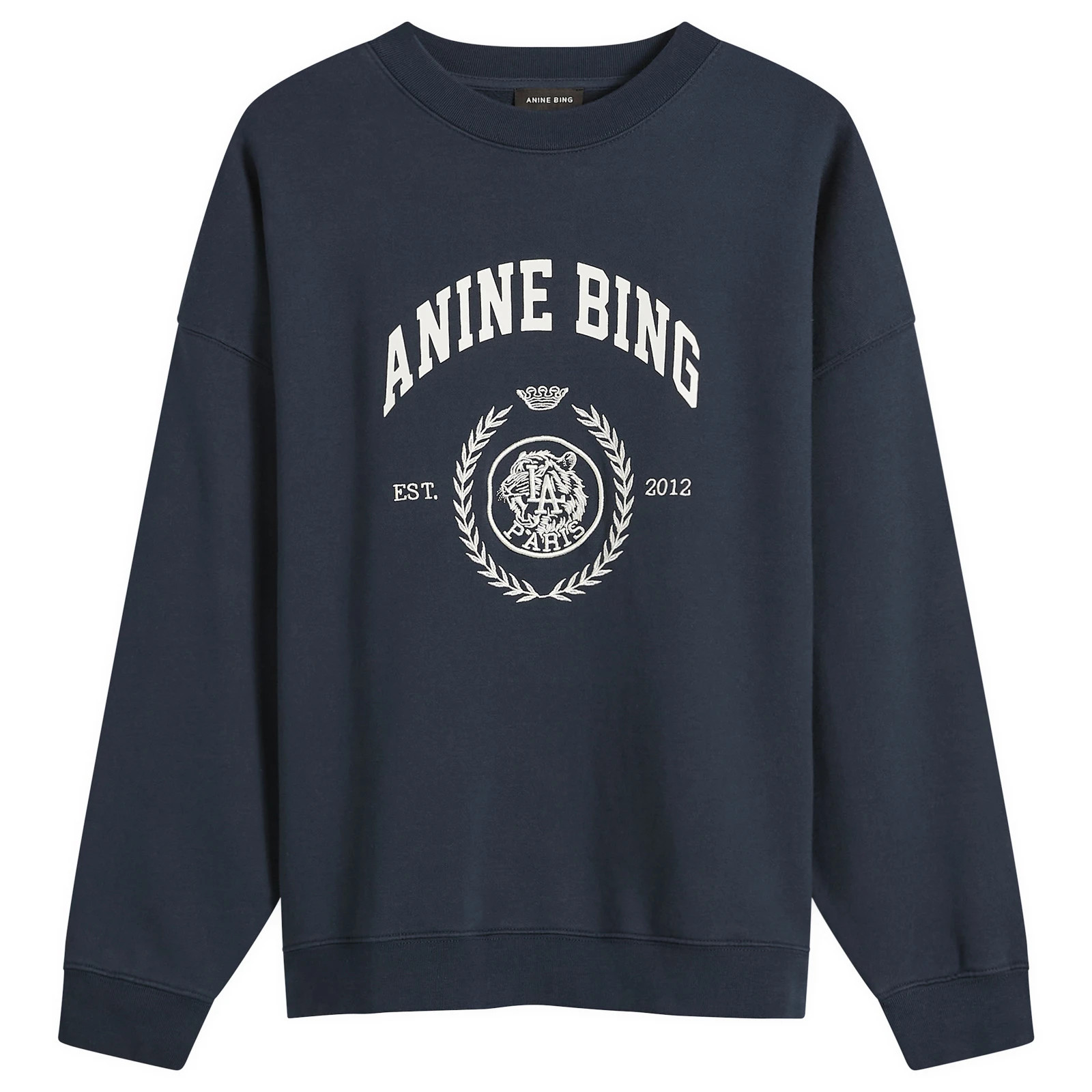 Anine Bing Women's Miles Collegiate Sweatshirt in Navy, Size Large | END. Clothing