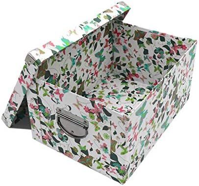 GUOZI Collapsible Storage Box, Decorative Memory box with Lid & Metal Reinforced Corners, Cardboard  | Amazon (US)