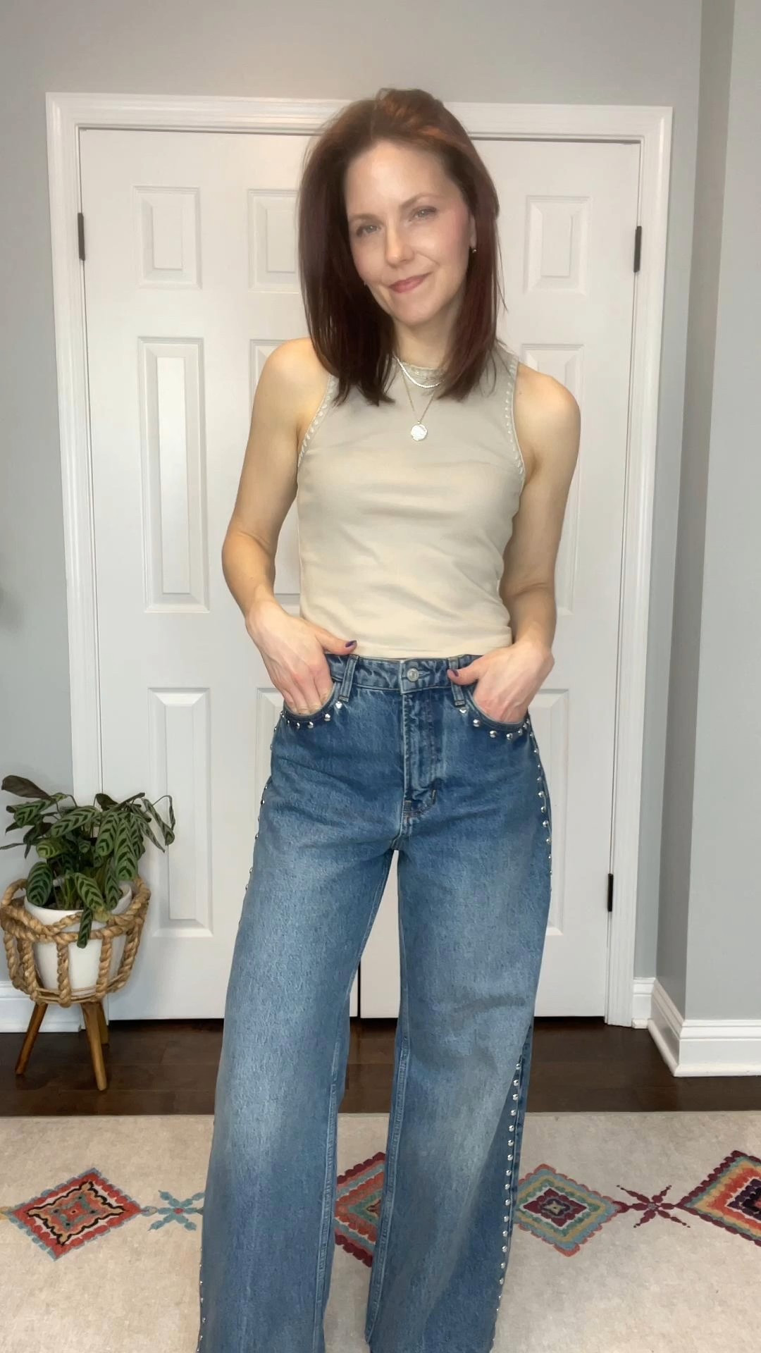 I think I have a jeans addiction! Someone help!…but really because I LOVE these jeans! 🤣🤣 They are too much fun and remind me of a pair I had in high school. Now, if I had only kept those! However these are high rise and I am pretty sure my jeans in high school were low rise. Which is your favorite jeans rise? 

#LTKBeauty #LTKStyleTip #LTKOver40