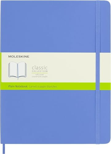 Moleskine Classic Notebook, Soft Cover, XL (7.5" x 9.5") Plain/Blank, Hydrangea Blue, 192 Pages | Amazon (US)
