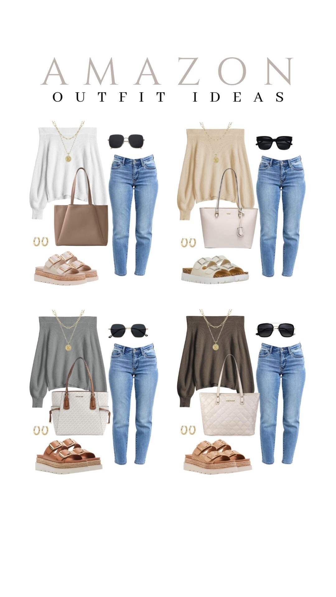 I'm in love with these off-the-shoulder tops! They're so cute paired with denim jeans, buckle sandals, and a tote bag!
ways to style wide leg pants, shoe inspo, shoe crush, amazon finds, affordable look, trendy style, affordable fashion, outfit idea, on the go look, gold jewelry, summer sandals, outfit idea

#LTKU #LTKSeasonal #LTKStyleTip