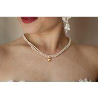 Vintage Pearl Necklace, Wedding Neclace, Personalized Gift, Heart Elegant Bridal Neclace With Pearls, Classic Jewelry | Etsy (US)