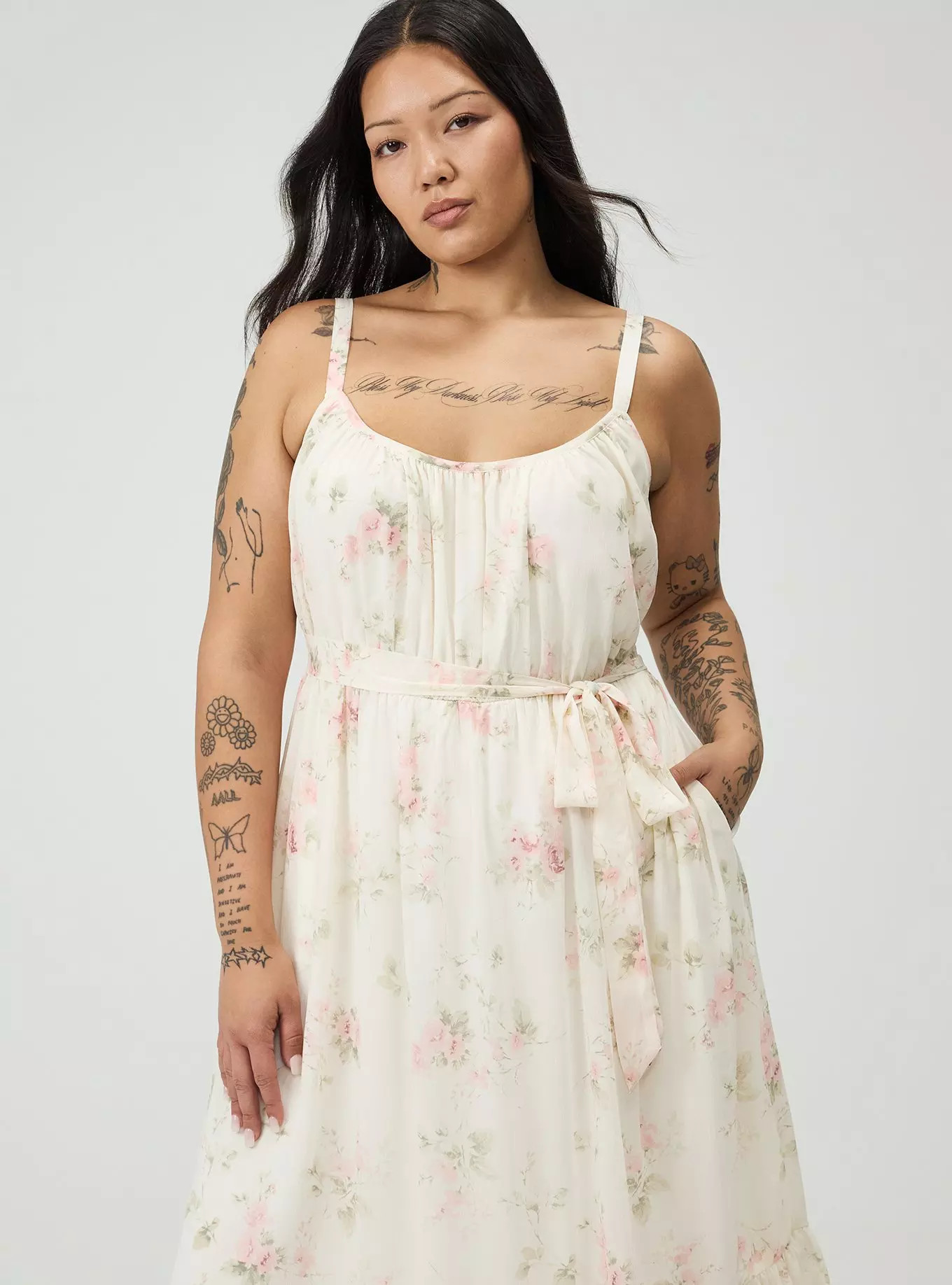 Chiffon Tea Length Dress | Torrid (US & Canada)