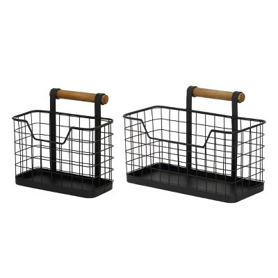 VIP Metal 12.25 in. Black Wire Baskets Set of 2 | Target