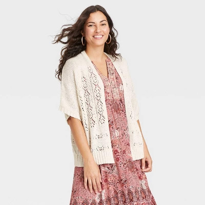 Women's Cardigan - Knox Rose™ Ivory Damask XS | Target