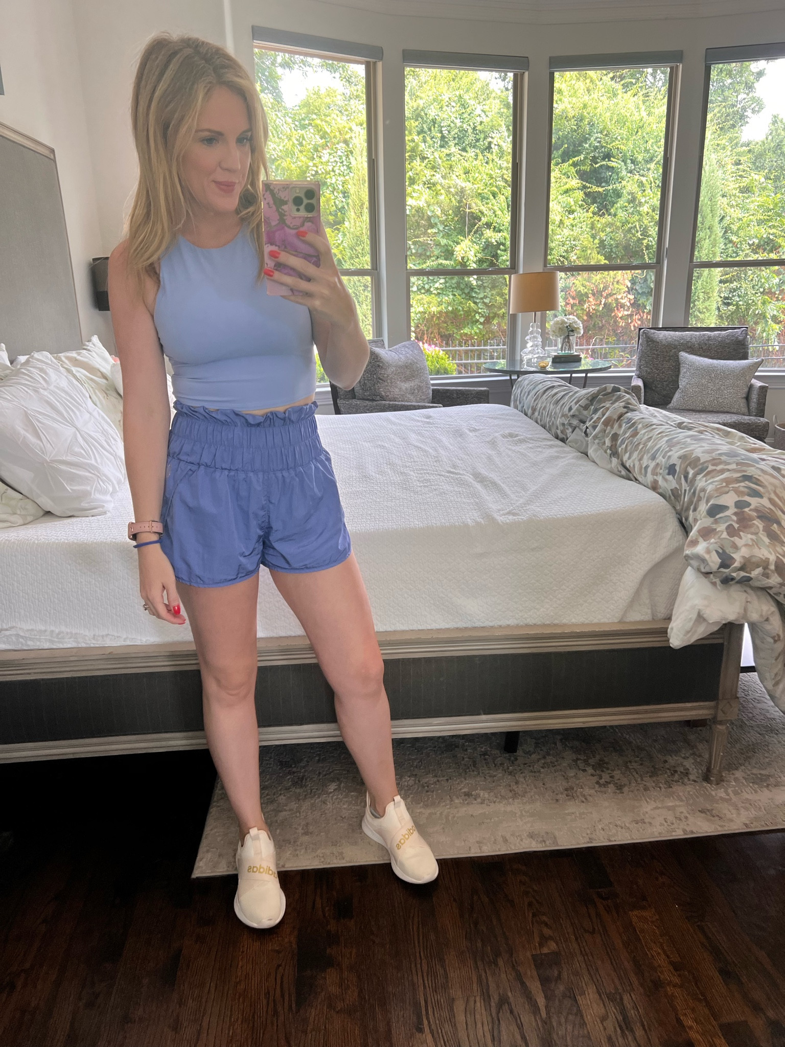 Summer workout look 

Free people movement shorts 
Athleta tank 
Cropped tank 
Adidas sneakers 
Adidas slide on white sneakers 

#LTKunder50 #LTKSeasonal #LTKfit