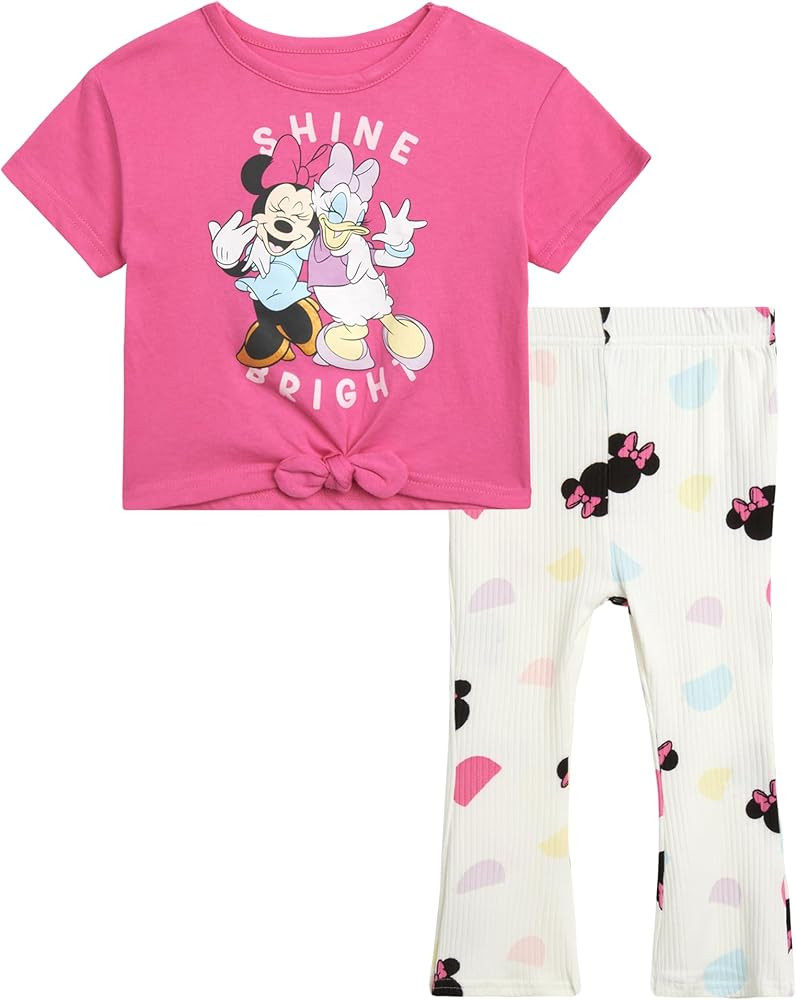 Disney Minnie Mouse Little Girls' Leggings Set - 2 Piece T-Shirt and Leggings Pants Set (Size: 12... | Amazon (US)