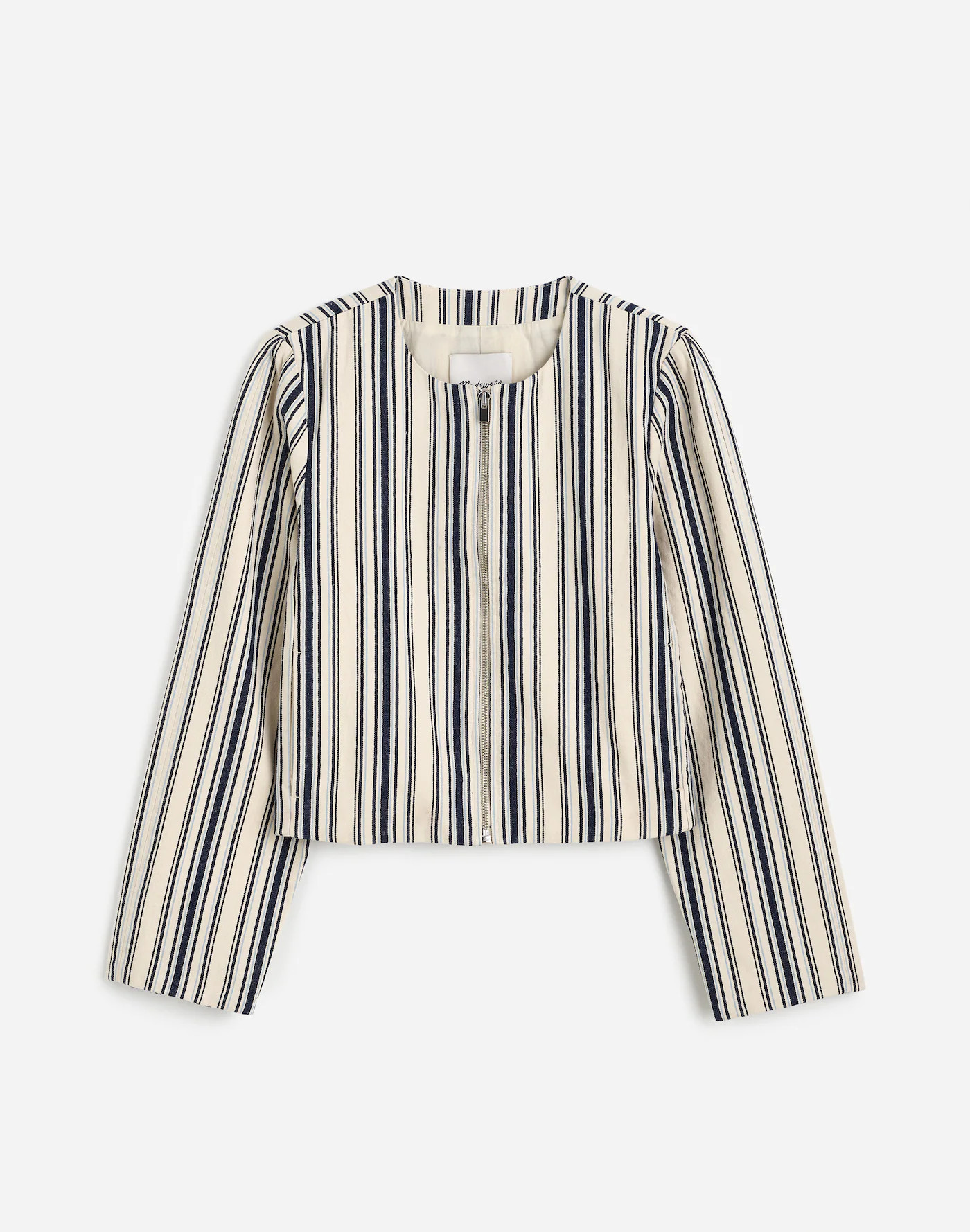 Striped Crop Cardigan Jacket in Cotton-Linen | Madewell