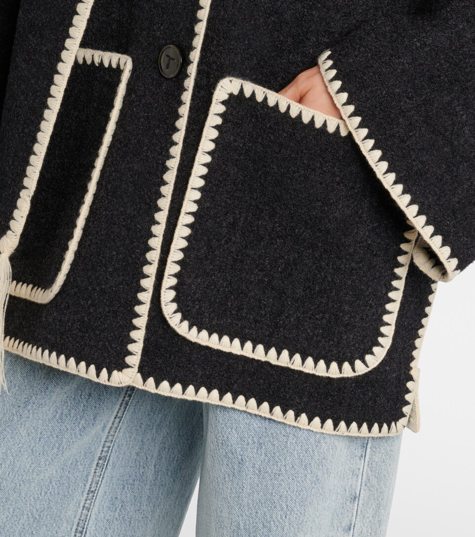 Embroidered wool-blend scarf jacket | Mytheresa (UK)