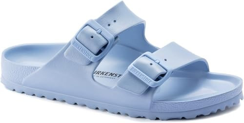 Birkenstock Unisex Arizona Essentials Slide-On Sandal, Dusty Blue, 5-5.5 Narrow Women/3-3.5 Narrow Men | Amazon (US)