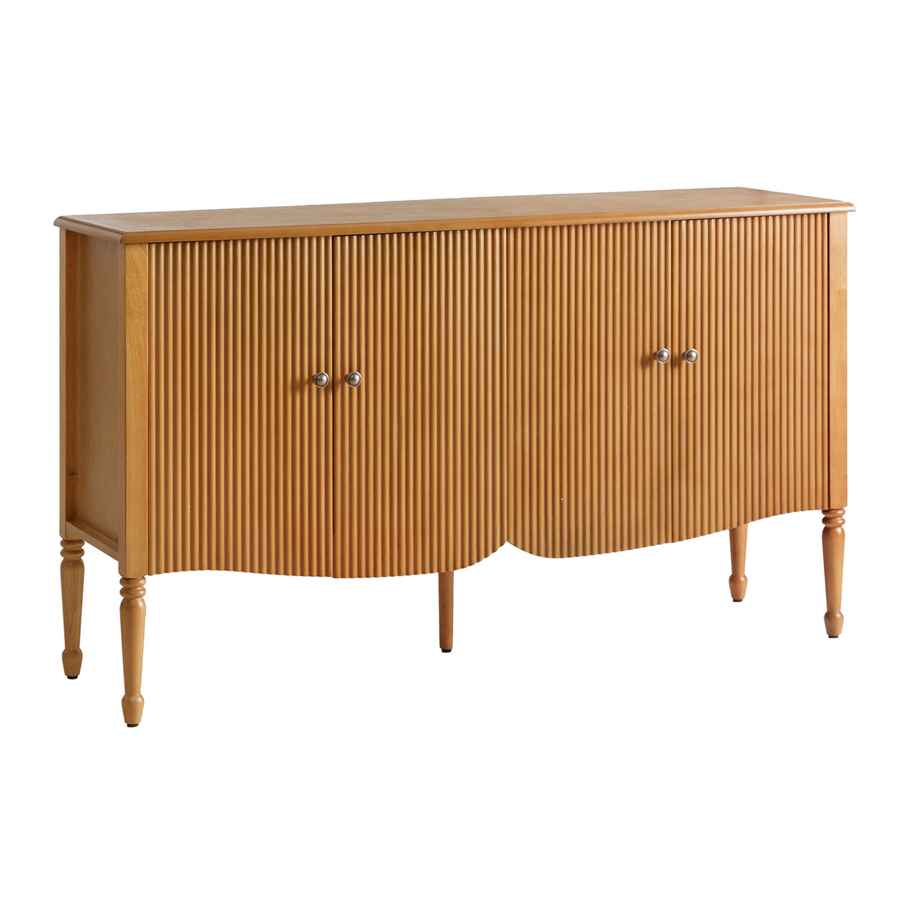 Kilea Wood Fluted Curvy Storage Cabinet | World Market