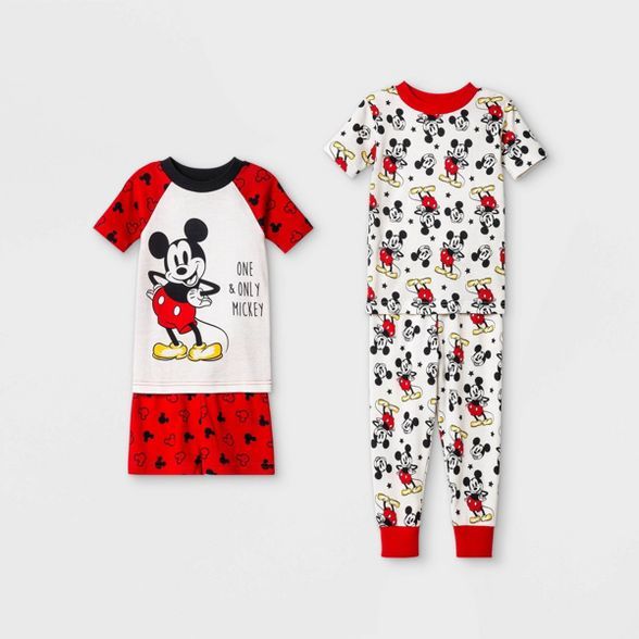 Toddler Boys' 4pc Mickey Mouse South Pajama Set - Red | Target