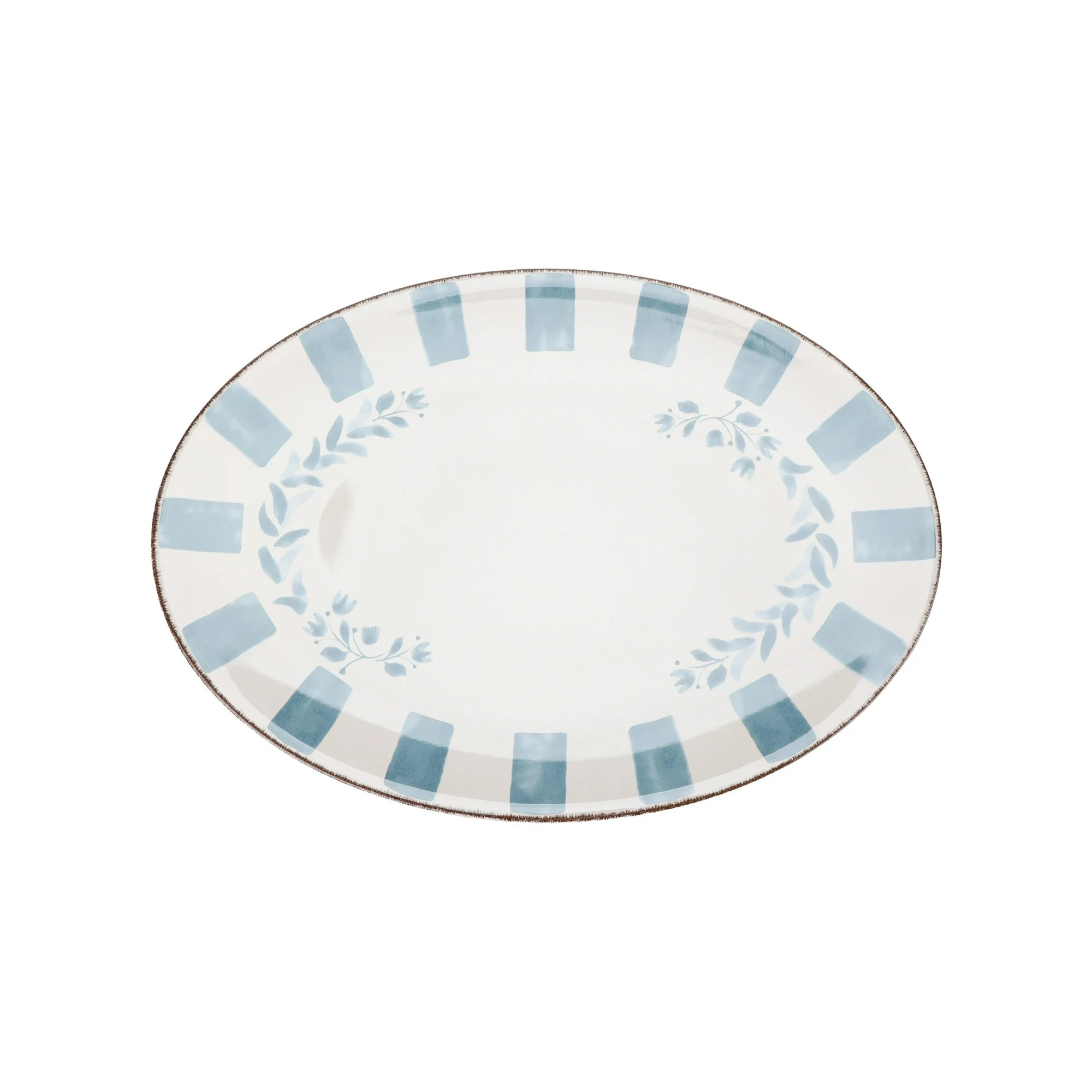 Better Homes & Gardens 18-inch Oval Bamboo Melamine Serving Tray, Blue | Walmart (US)