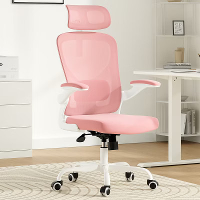 Racxily Ergonomic Office Chair, Home Office Desk Chair with Headrest, High Back Computer Chair with Armrests and Adjustable Lumbar Support,Pink | Target