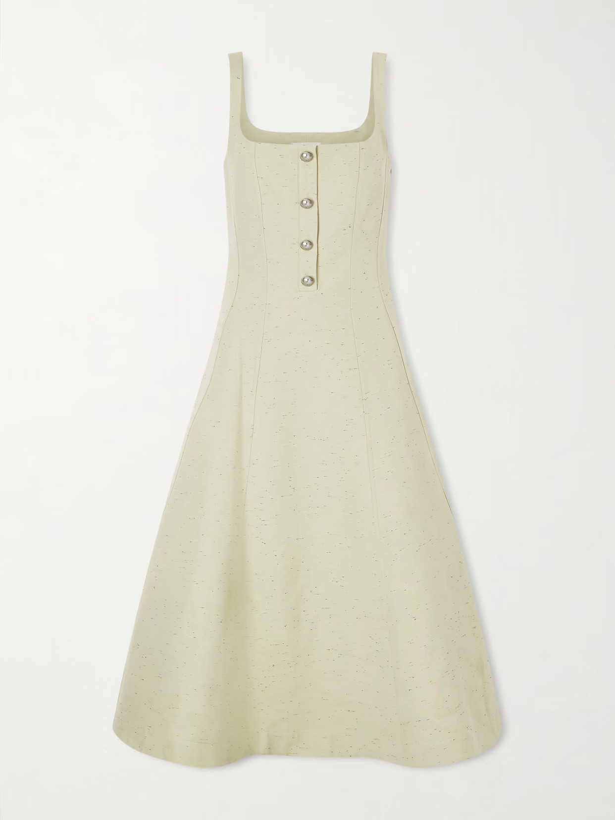 Altuzarra - Orrie Button-embellished Cotton-blend Midi Dress - Green | NET-A-PORTER (US)