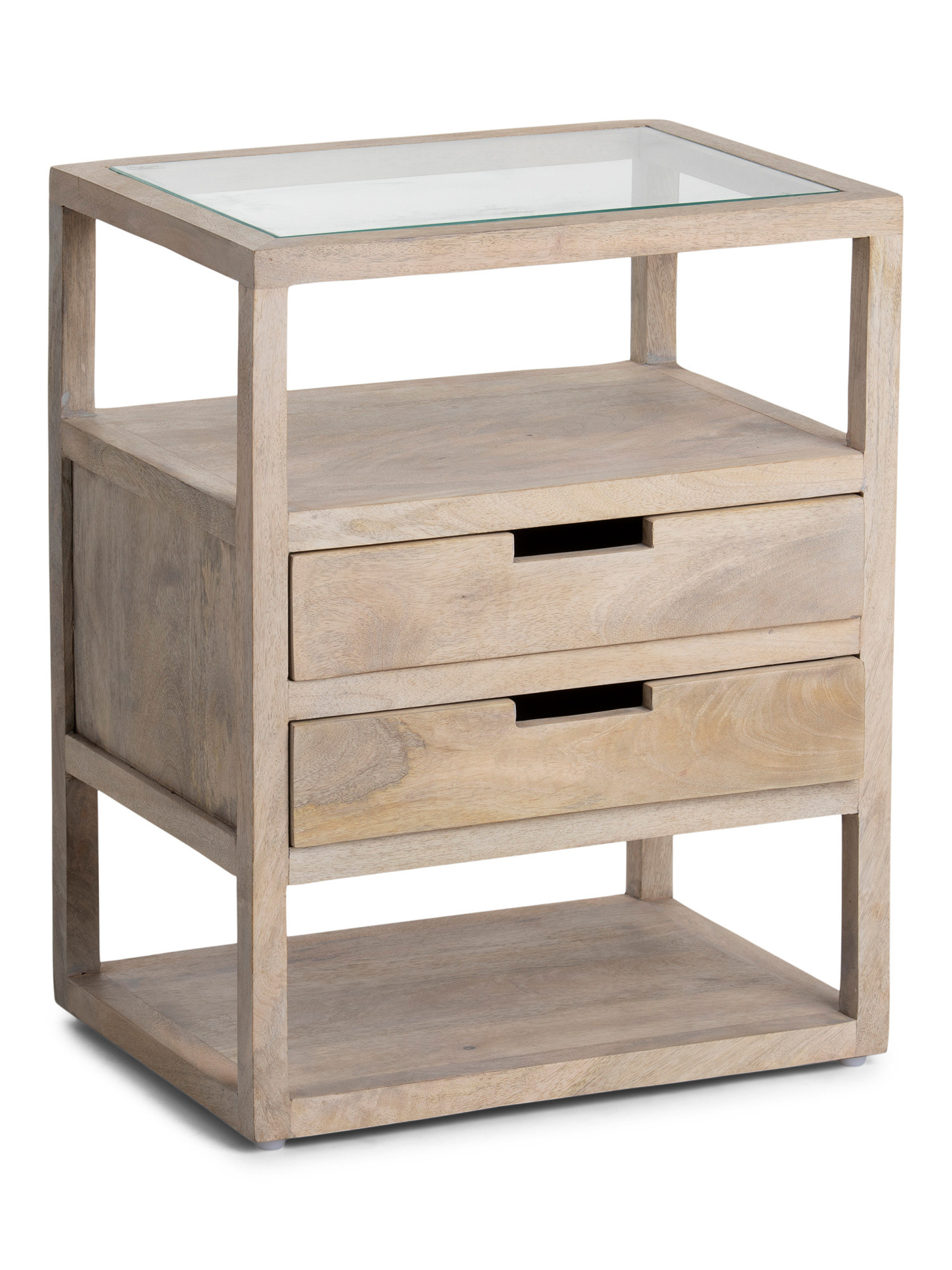 Mango Wood Glass Top Table | The Global Decor Shop | Marshalls | Marshalls