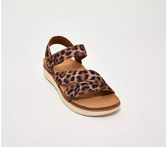 Skechers Lifted Comfort Sparkle Canvas Adjustable Sandals - QVC.com | QVC