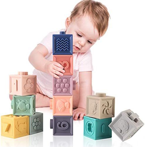 MIXI Baby Toys Blocks, Soft Blocks for Babies 6 Month Baby Toys Teething Toys Infant Toys Baby... | Amazon (US)