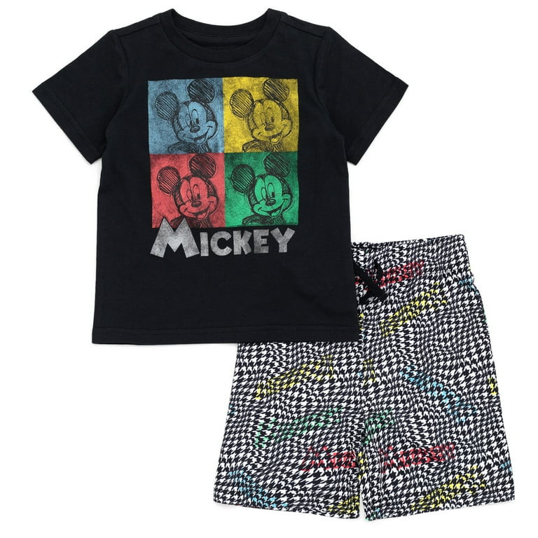 Disney Mickey Mouse Big Boys T-Shirt and Shorts Outfit Set Toddler to Big Kid | Walmart (US)