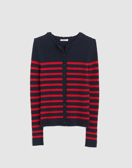 Striped Bouclé-Knit Cardigan | Madewell